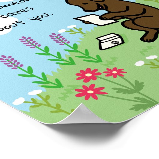 Schokolade Labrador und Letter Jemand Cares Poster (Ecke)