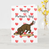 Schokolade Labrador und Muttertag des Strumpfs Karte (Gelbe Blume)