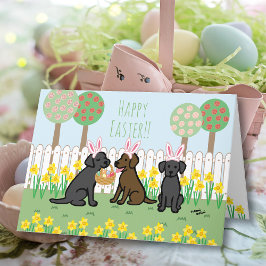 Schokolade Labrador und Schwarze Laboren Ostergart Feiertagskarte