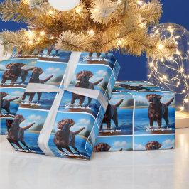 Schokolade Labrador und See Geschenkpapier