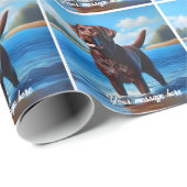 Schokolade Labrador und See Geschenkpapier (Rolleneckpunkt)