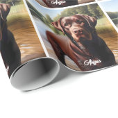 Schokolade Labrador und See Geschenkpapier (Rolleneckpunkt)