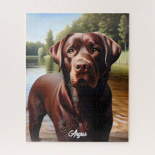 Schokolade Labrador und See Puzzle