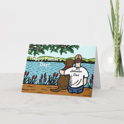 Schokolade Labrador und Vater Karte (Vorderseite)