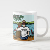 Schokolade Labrador und Vater Lake View Jumbo-Tasse (Rechts)