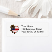 Schokolade Labrador & US Flag Herz 2 Cartoon (Insitu)