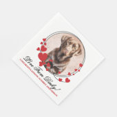 Schokolade Labrador Valentine Wedding Dog Foto Serviette (Ecke)