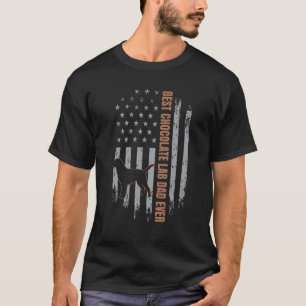 Schokolade Labrador Vater American Flag Brown Labr T-Shirt