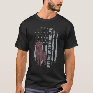 Schokolade Labrador Vater American Flag Brown Labr T-Shirt