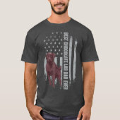 Schokolade Labrador Vater American Flag Brown Labr T-Shirt (Vorderseite)