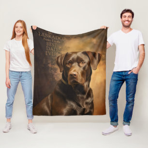 Schokolade Labrador Vater Fleecedecke