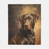 Schokolade Labrador Vater Fleecedecke (Vorderseite)