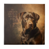 Schokolade Labrador Vater Fliese (Vorderseite)