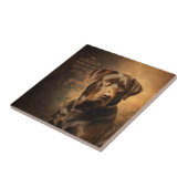 Schokolade Labrador Vater Fliese (Seite)