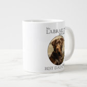 Schokolade Labrador Vater Jumbo-Tasse (Vorderseite Rechts)