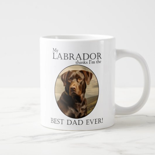 Schokolade Labrador Vater Jumbo-Tasse (Rechts)