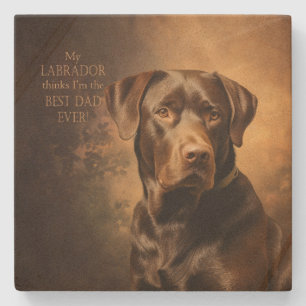 Schokolade Labrador Vater Steinuntersetzer