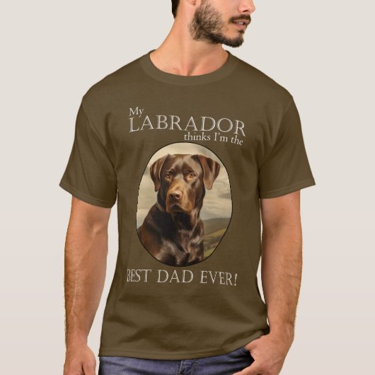Schokolade Labrador Vater T-Shirt (Vorderseite)