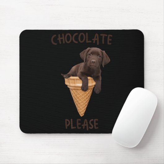 Schokolade Labrador Waffelkone Eiscreme Niedlich L Mousepad (Mit Mouse)