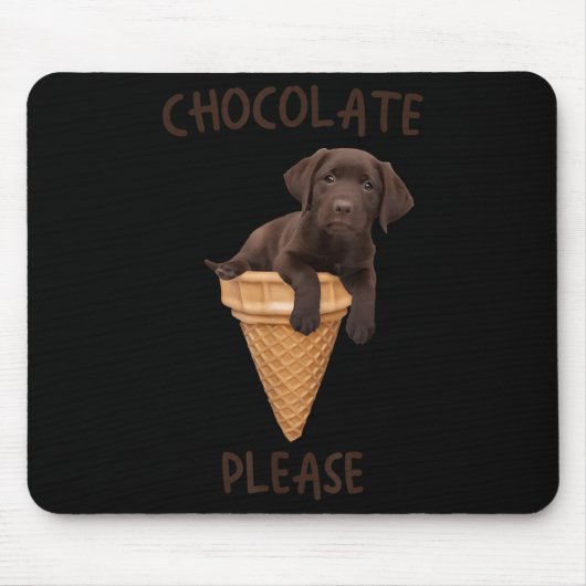 Schokolade Labrador Waffelkone Eiscreme Niedlich L Mousepad (Vorne)