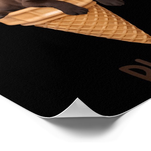 Schokolade Labrador Waffelkone Eiscreme Niedlich L Poster (Ecke)