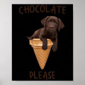 Schokolade Labrador Waffelkone Eiscreme Niedlich L Poster (Vorne)