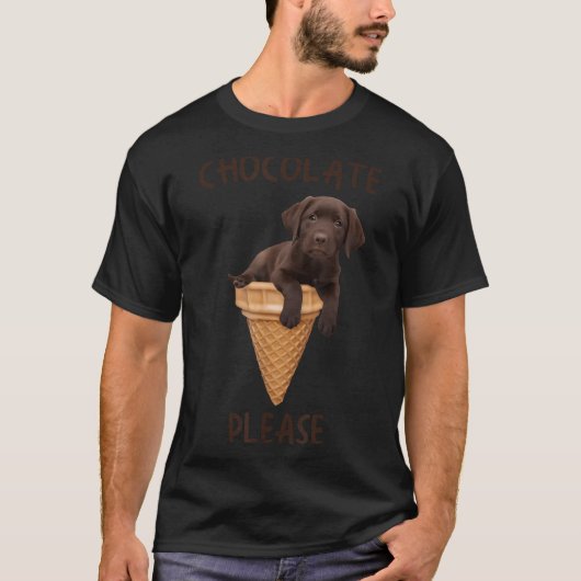 Schokolade Labrador Waffelkone Eiscreme Niedlich L T-Shirt (Vorderseite)