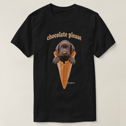 Schokolade Labrador Waffelkone Eiscreme Niedliche  T-Shirt (Design vorne)