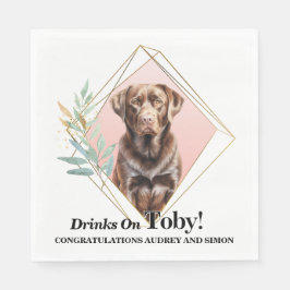 Schokolade Labrador Wedding Dog Foto Napkins Serviette