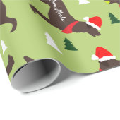 Schokolade Labrador Weihnachten angepasste Add Dog Geschenkpapier (Rolleneckpunkt)
