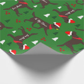 Schokolade Labrador Weihnachten angepasste Add Dog Geschenkpapier (Ecke)