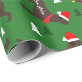 Schokolade Labrador Weihnachten angepasste Add Dog Geschenkpapier (Rolleneckpunkt)