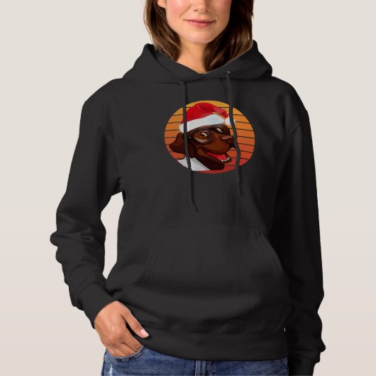 Schokolade Labrador Weihnachten Hoodie (Vorderseite)