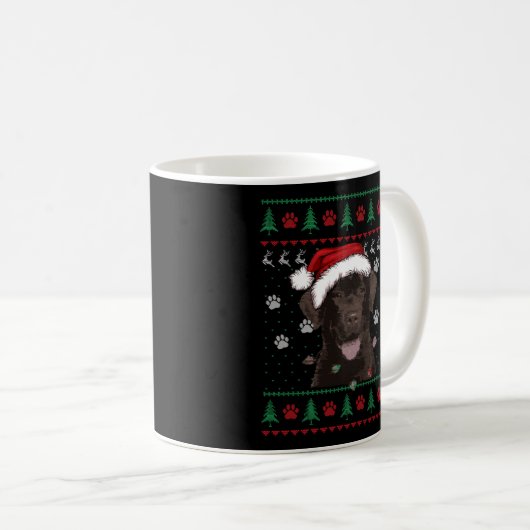Schokolade Labrador Weihnachten Ugly Sweater Labra Kaffeetasse (VorderseiteRechts)