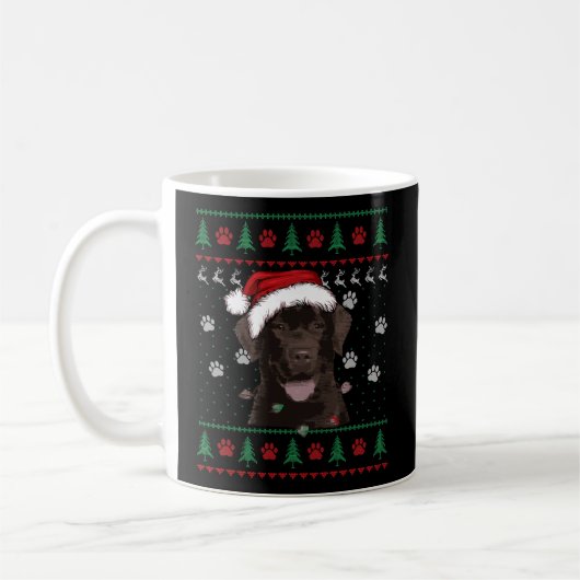 Schokolade Labrador Weihnachten Ugly Sweater Labra Kaffeetasse (Links)
