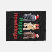 Schokolade-Labrador-Weihnachtsfeier Fleecedecke (Vorderseite (Horizontal))