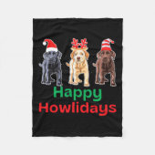 Schokolade-Labrador-Weihnachtsfeier Fleecedecke (Vorderseite)