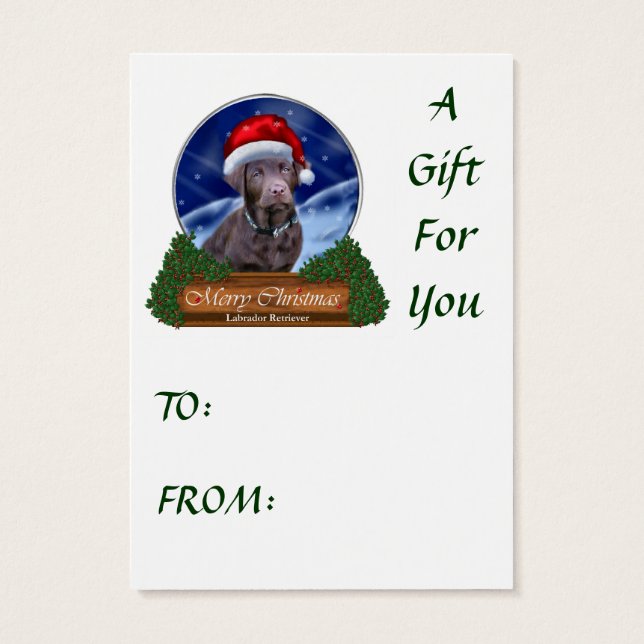 Schokolade Labrador Weihnachtsgeschenke (Rückseite)