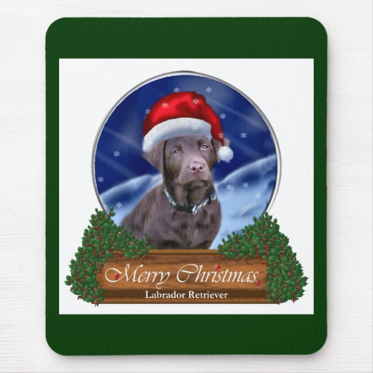 Schokolade Labrador Weihnachtsgeschenke Mousepad (Vorne)