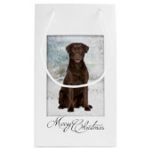 Schokolade Labrador Weihnachtsgeschenktasche Kleine Geschenktüte (Rückseite)