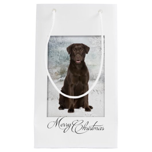 Schokolade Labrador Weihnachtsgeschenktasche Kleine Geschenktüte (Vorderseite)