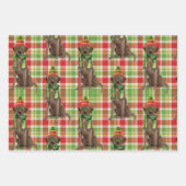 Schokolade Labrador Weihnachtshund Kariert Geschenkpapier Set (Vorderseite 3)