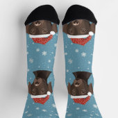 Schokolade Labrador Weihnachtshut Crew Socks Socken (Oben)