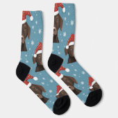 Schokolade Labrador Weihnachtshut Crew Socks Socken (Rechts)