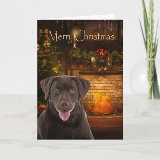 Schokolade Labrador Weihnachtskarte Dankeskarte (Vorderseite)