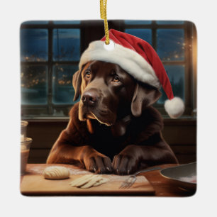 Schokolade Labrador Weihnachtskost Feiertag Keramikornament