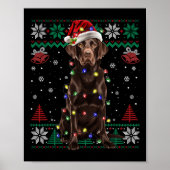 Schokolade Labrador Weihnachtsmann Ugly Sweater Do Poster (Vorne)