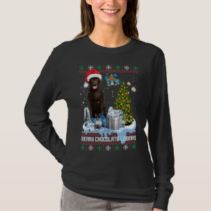 Schokolade Labrador Weihnachtsmannmütze Ugly Chris T-Shirt