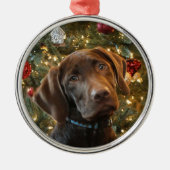 Schokolade Labrador Weihnachtsschmuck (Vorne)