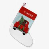 Schokolade Labrador Weihnachtswagen Kleiner Weihnachtsstrumpf (Vorderansicht (hängend))